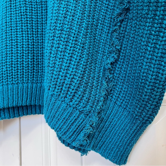 Free People Womens Clyde Sweater Vest Chunky Knit in Teal Green, Size XS - Picture 5 of 9